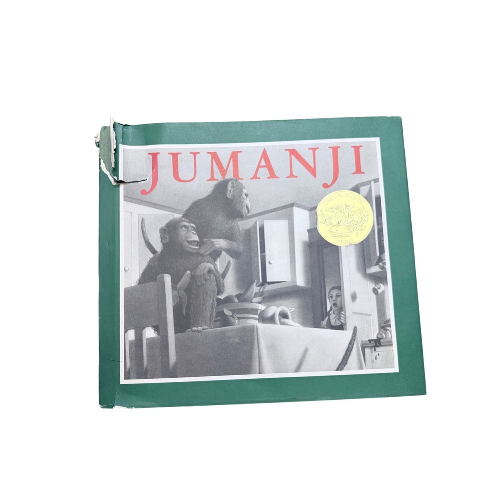 Houghton Mifflin Jumanji Hardcover Kids OS Green Good Caldecott Van Allsburg
